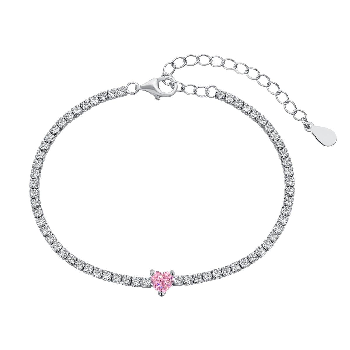 [Lumina Jewelry]0.5 Carat Elegant Romantic Heart Shape Lover Bracelet