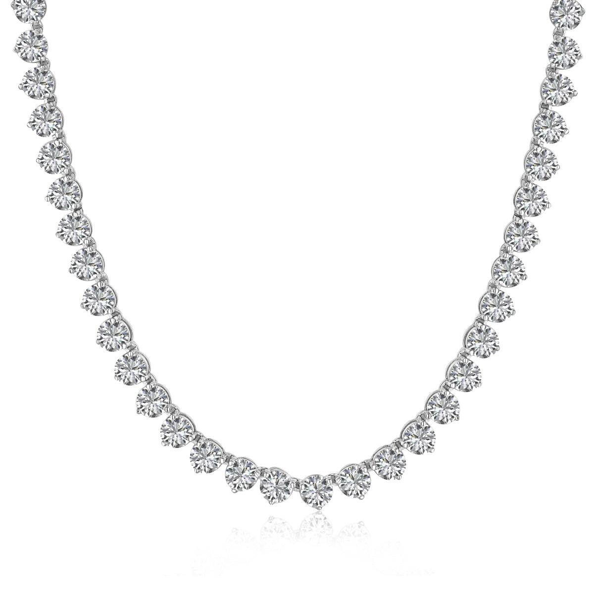 [Lumina Jewelry]Ornate Heart Cut Tennis Necklace