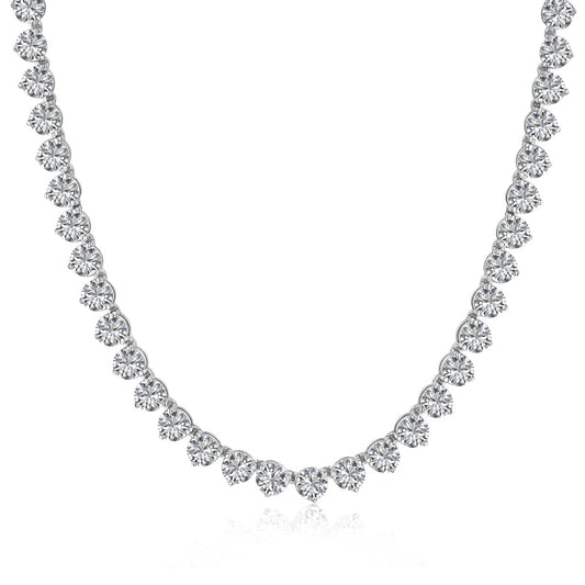 [Lumina Jewelry]Ornate Heart Cut Tennis Necklace