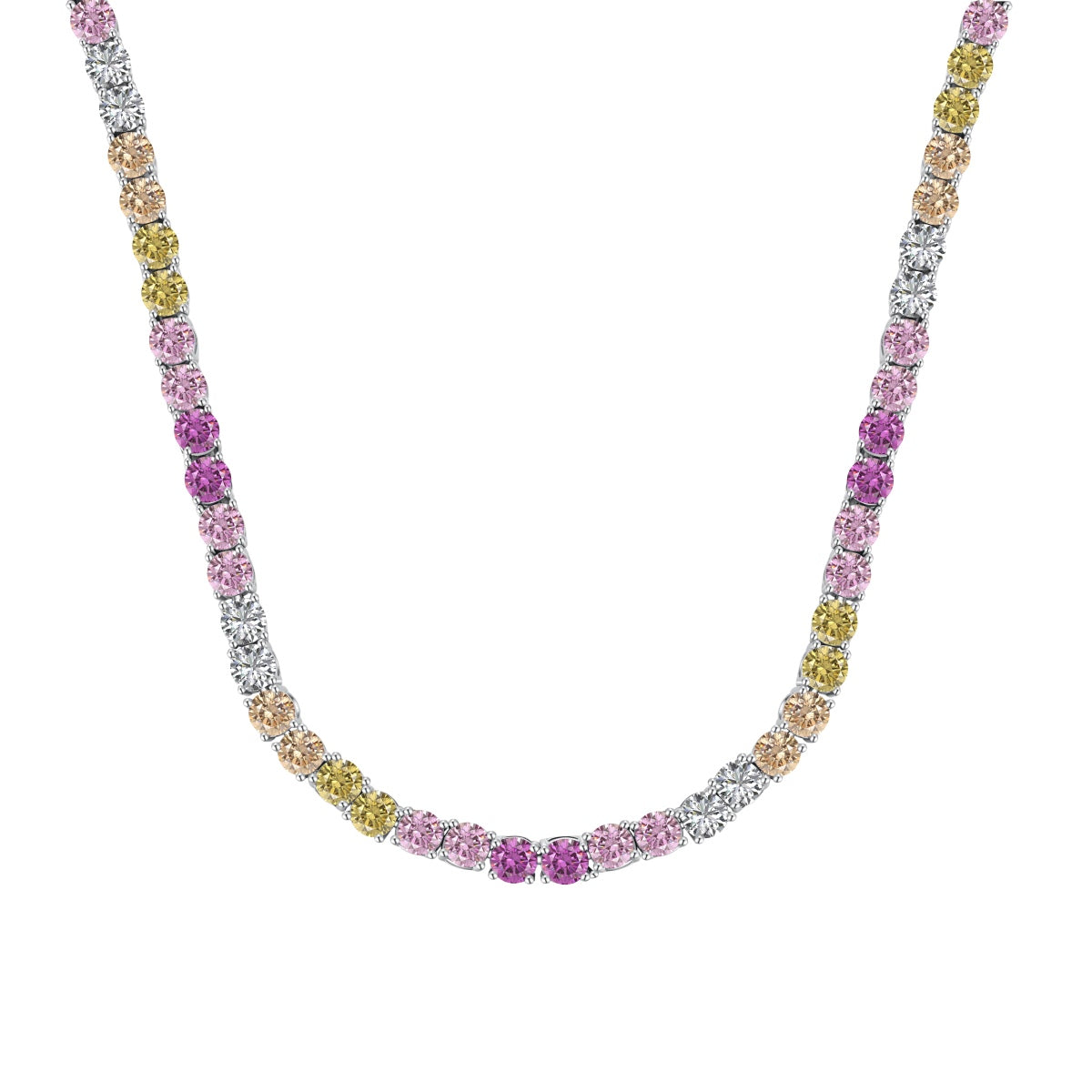 [Lumina Jewelry]Delicate Colorful Tennis Necklace