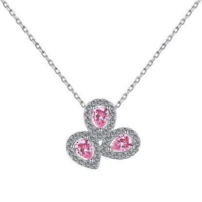[Lumina Jewelry]Elegant Flower Shape Pear Cut Necklace