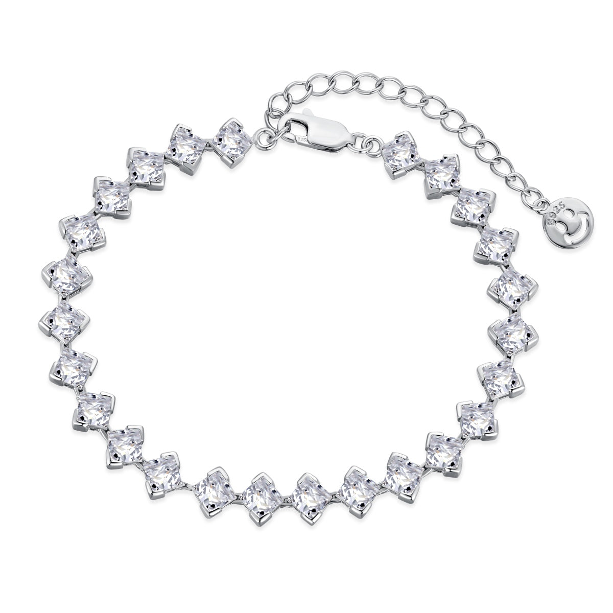 [Lumina Jewelry]0.5 Carat Ornate Princess Cut Daily Bracelet