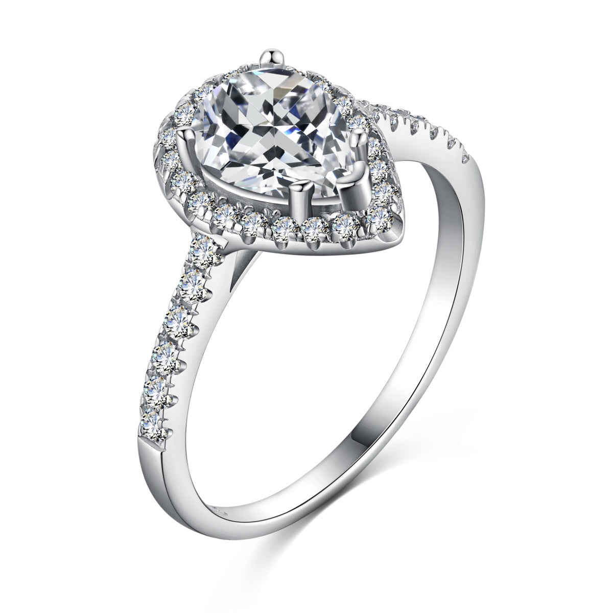 [Lumina Jewelry]1.0 Carat Luxurious Resplendent Water Drop Shape Wedding Ring