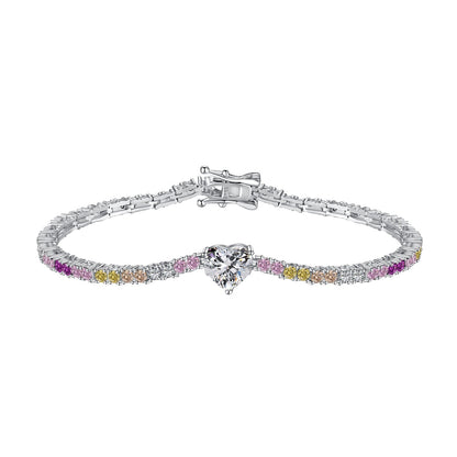 [Lumina Jewelry]Delicate Romantic Heart Shape Lover Bracelet