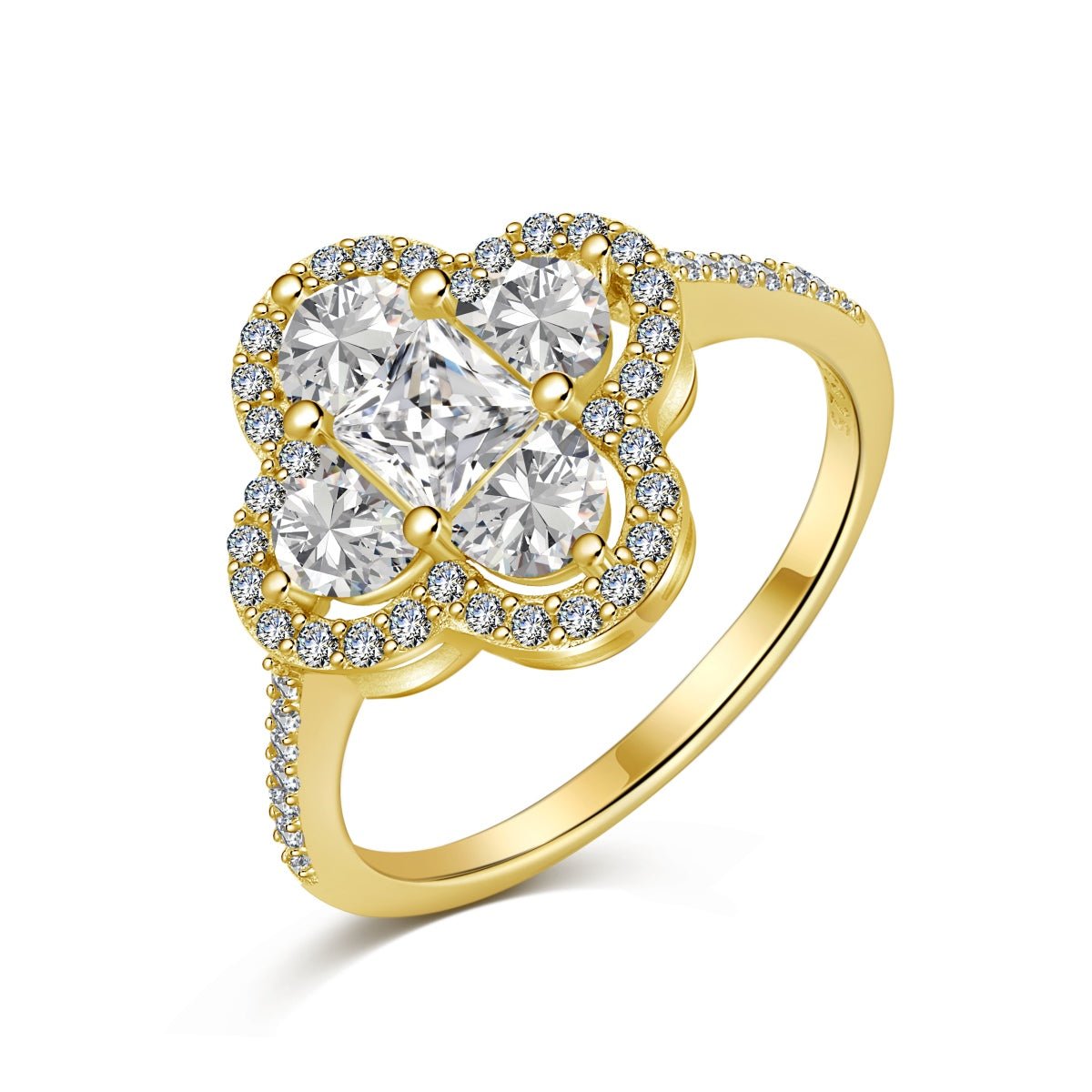 [Lumina Jewelry]Luxurious Eternity Flower Shape Banquet Ring