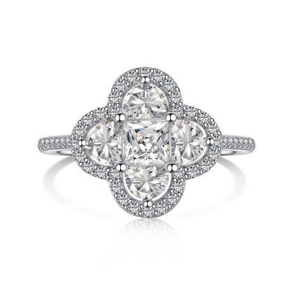 [Lumina Jewelry]Luxurious Eternity Flower Shape Banquet Ring
