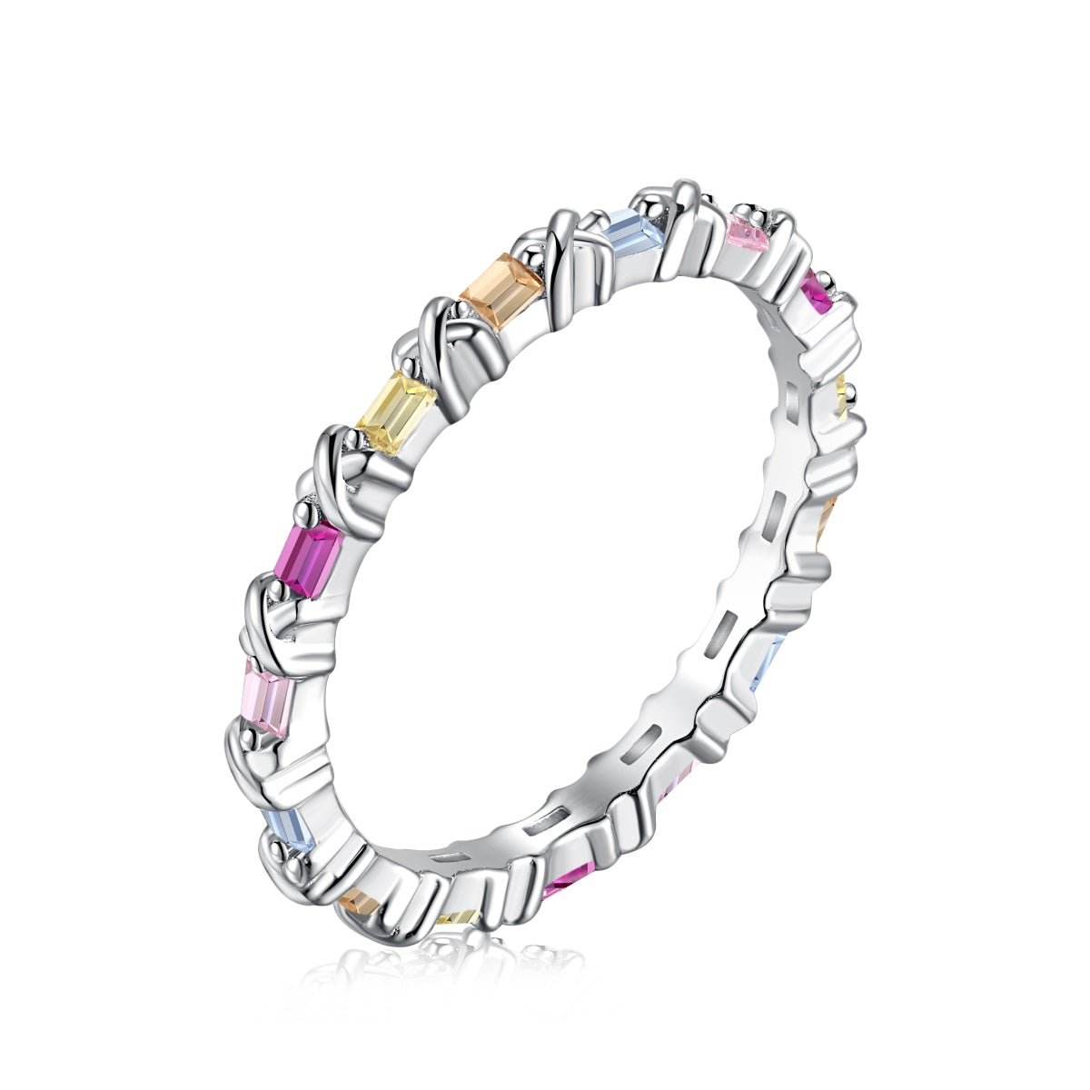 [Lumina Jewelry]Charming Colorful Round Cut Daily Ring