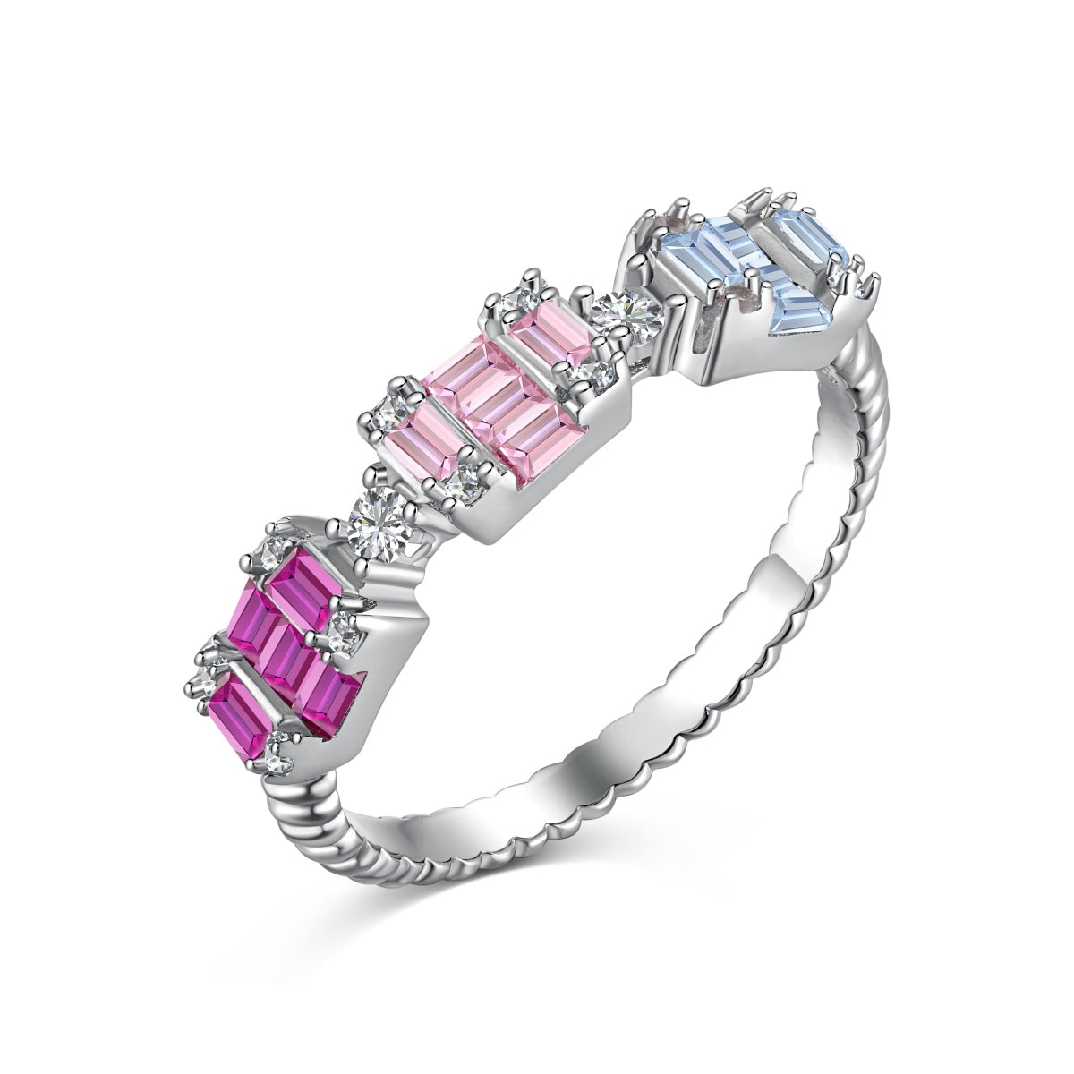 [Lumina Jewelry]Unique Colorful Emerald Cut Party Ring