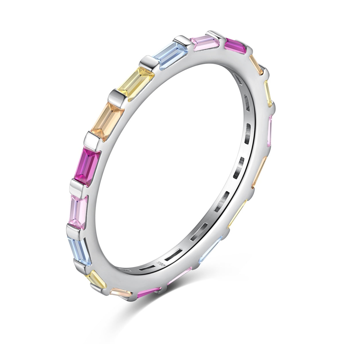 [Lumina Jewelry]Exquisite Multicolored Emerald Cut Daily Ring