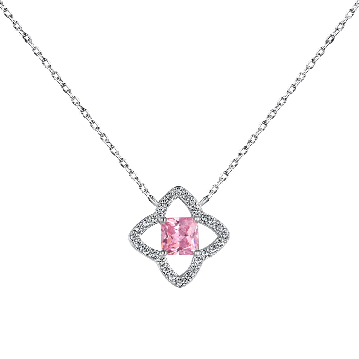 [Lumina Jewelry]Exquisite Flower Shape Princess Cut Necklace