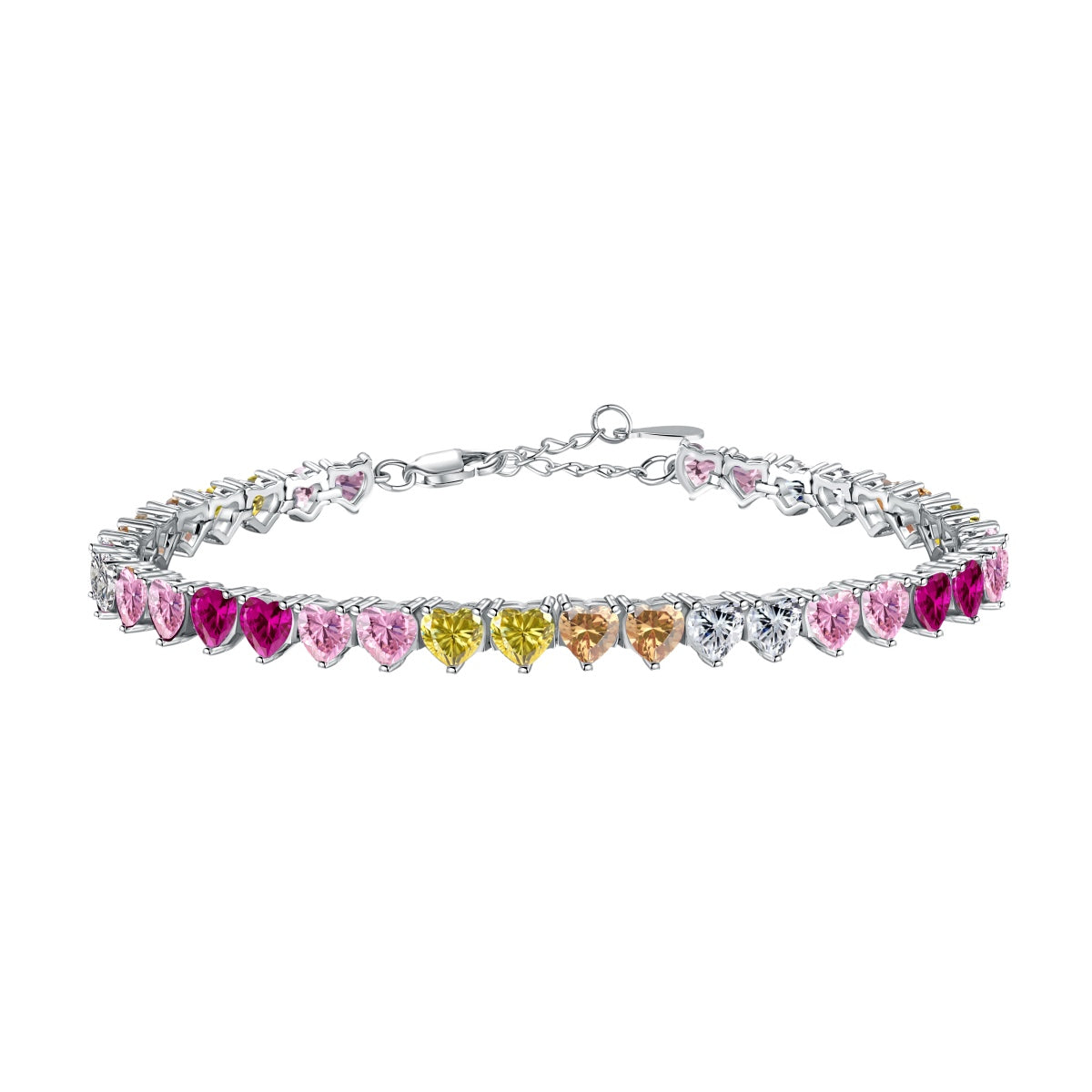 [Lumina Jewelry]Luxurious Colorful Romantic Heart Shape Lover Bracelet