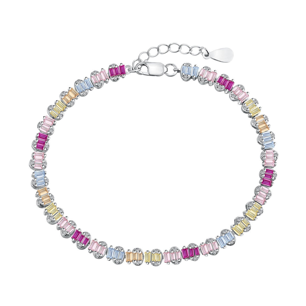 [Lumina Jewelry]Delicate Colorful Emerald Cut Party Bracelet