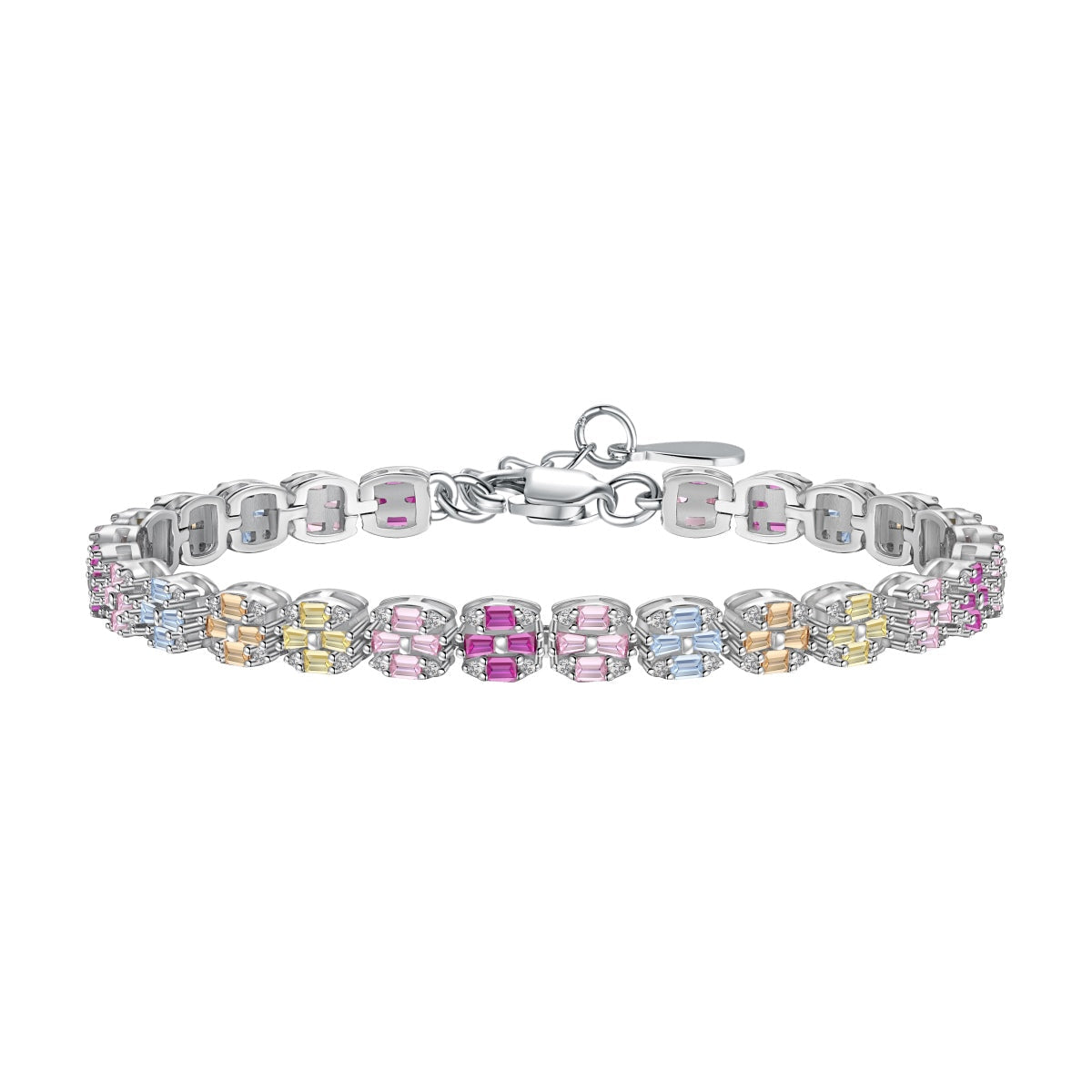 [Lumina Jewelry]Delicate Colorful Emerald Cut Daily Bracelet