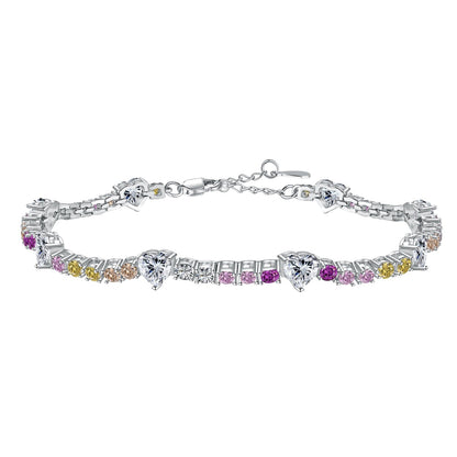[Lumina Jewelry]Romantic Heart Shape Round Cut Lover Bracelet