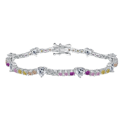 [Lumina Jewelry]Romantic Heart Shape Round Cut Lover Bracelet