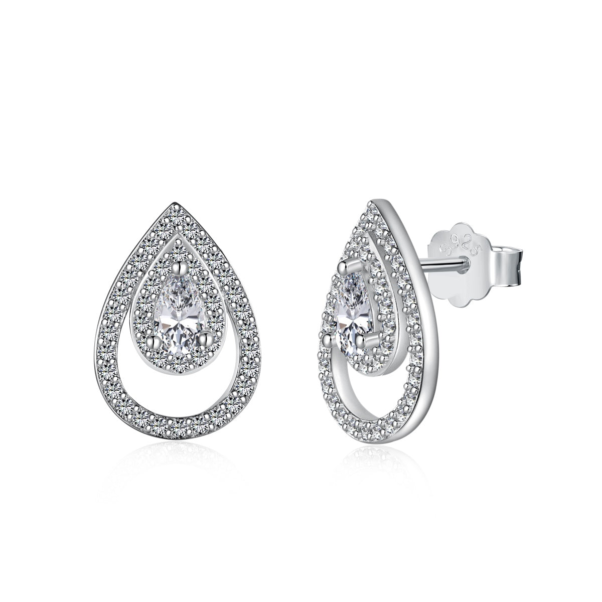 [Lumina Jewelry]Sparkling Delicate Water Drop Shape Daily Earrings