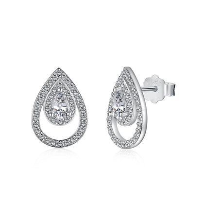 [Lumina Jewelry]Sparkling Delicate Water Drop Shape Daily Earrings