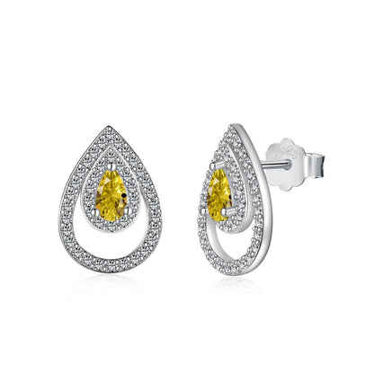[Lumina Jewelry]Sparkling Delicate Water Drop Shape Daily Earrings
