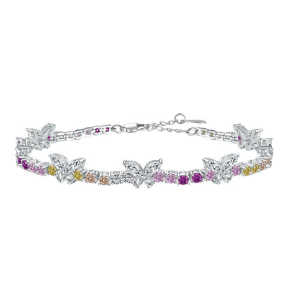 [Lumina Jewelry]Ornate Colorful Butterfly Shape Round Cut Daily Bracelet