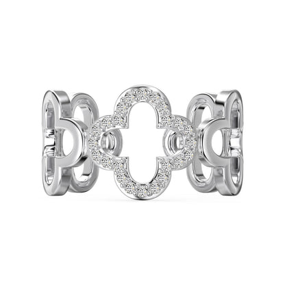 [Lumina Jewelry]Hollow Design Four-Leaf Clover Flower Shape Ring