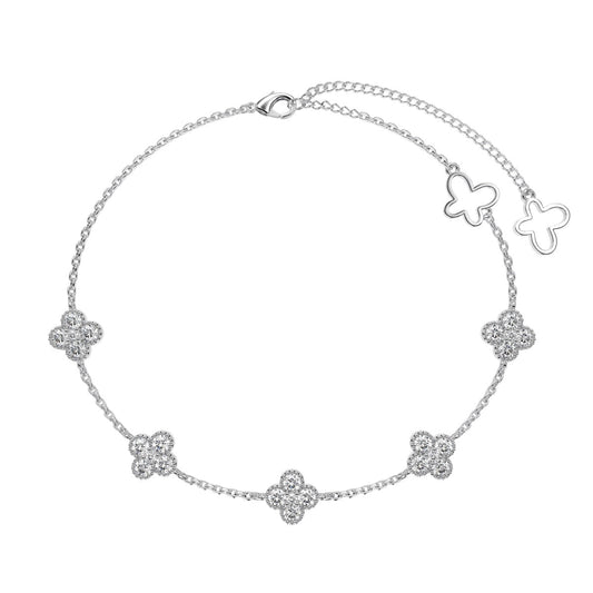 [Lumina Jewelry]Four-Leaf Clover Hollow Butterfly Bracelet