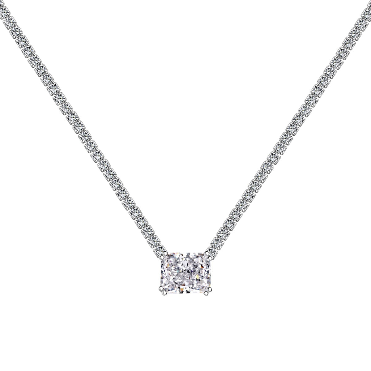 [Lumina Jewelry]4.0 Carat Elegant Radiant Cut Necklace