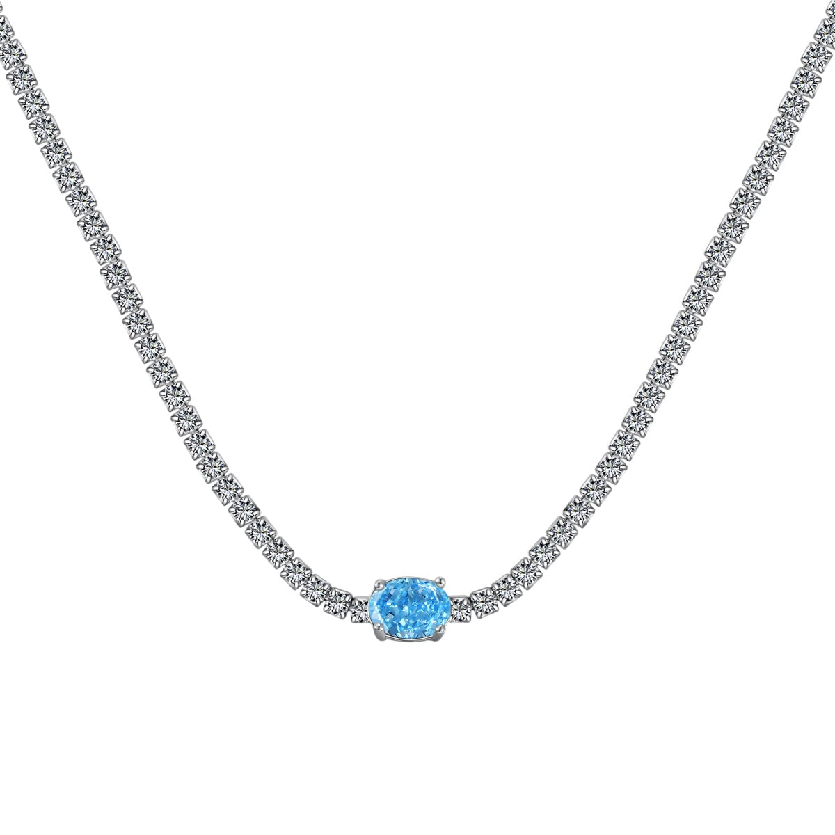 [Lumina Jewelry]1.0 Carat Shining Oval Cut Necklace