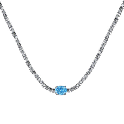 [Lumina Jewelry]1.0 Carat Shining Oval Cut Necklace