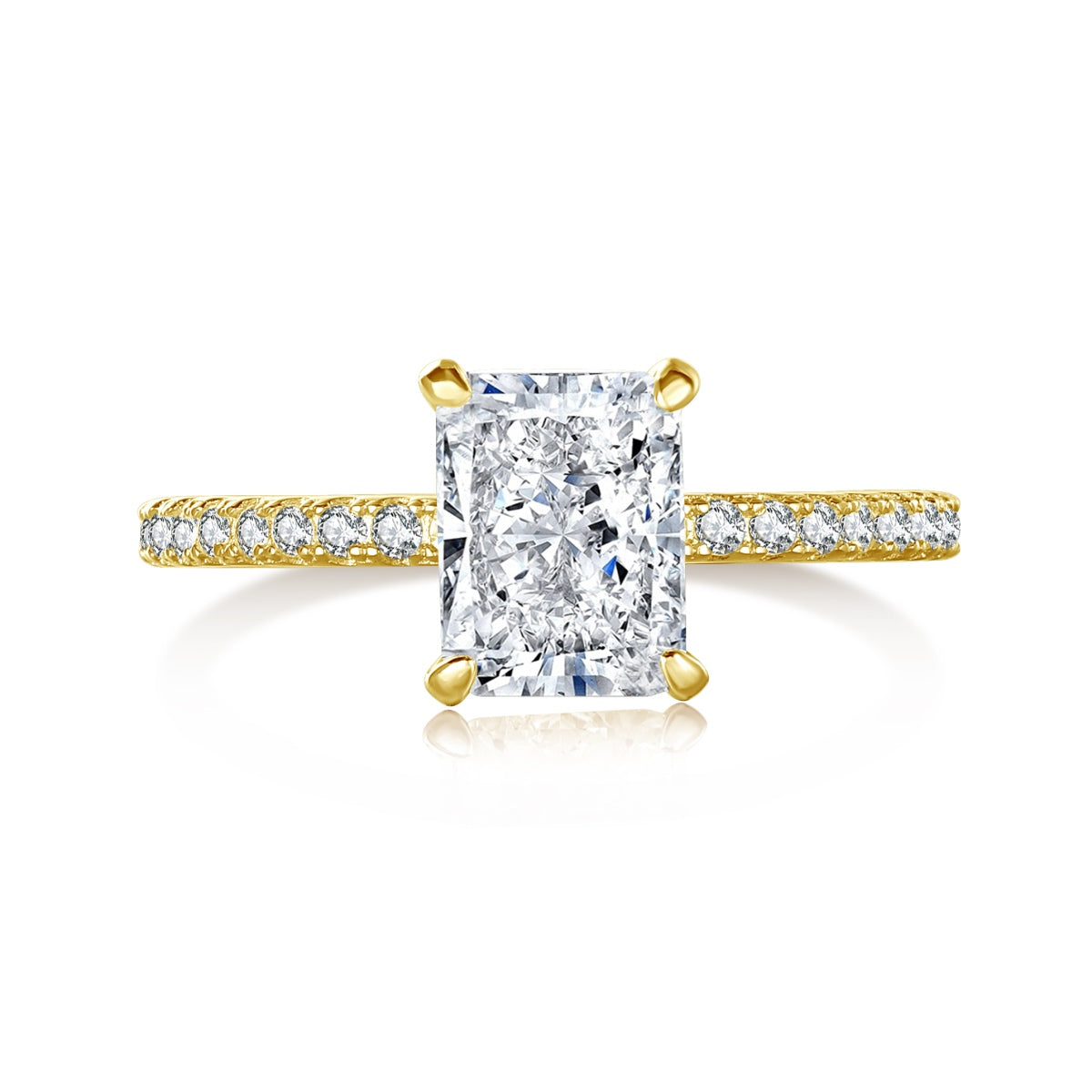 [Lumina Jewelry]2.0 Carat Dazzling Sparkling Radiant Cut Party Ring