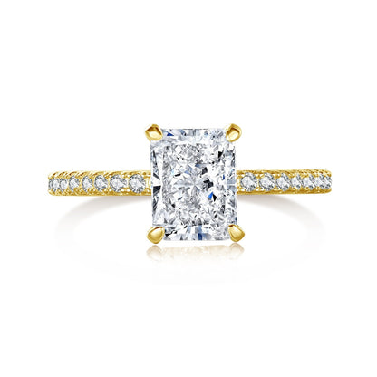 [Lumina Jewelry]2.0 Carat Dazzling Sparkling Radiant Cut Party Ring