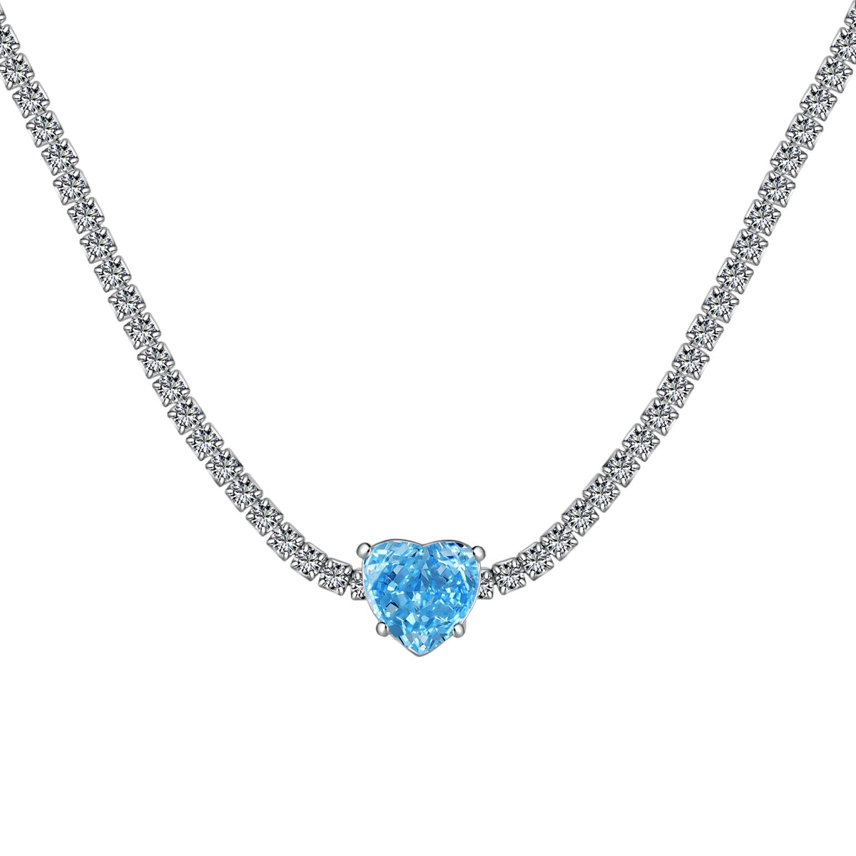 [Lumina Jewelry]2.0 Carat Sparkling Tennis Heart Cut Necklace