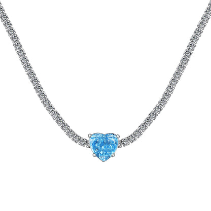 [Lumina Jewelry]2.0 Carat Sparkling Tennis Heart Cut Necklace