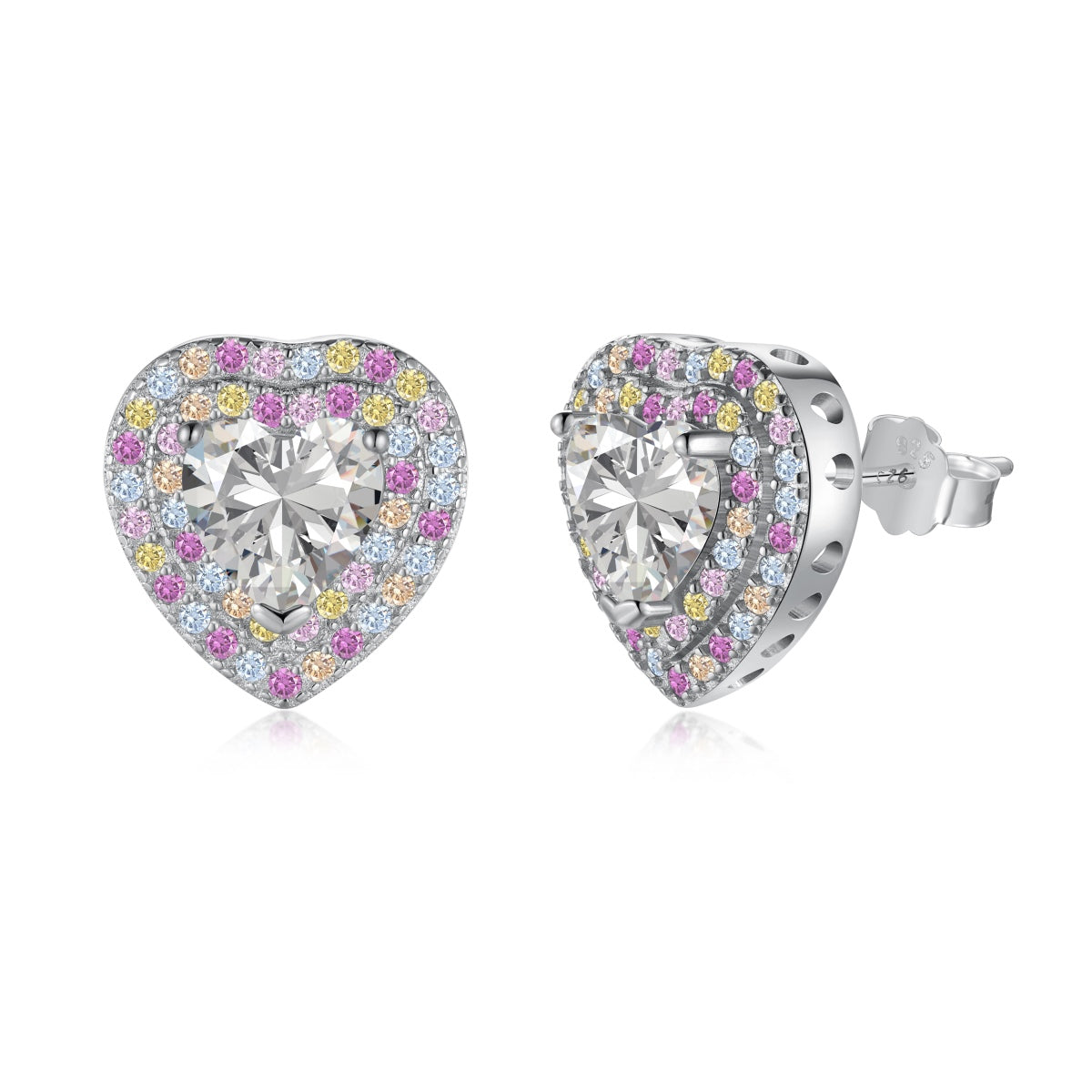 [Lumina Jewelry]Dazzling Heart Shape Lover Earrings