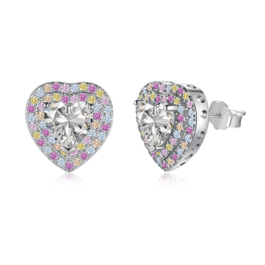 [Lumina Jewelry]Dazzling Heart Shape Lover Earrings