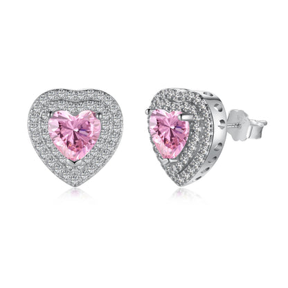 [Lumina Jewelry]Dazzling Heart Shape Lover Earrings
