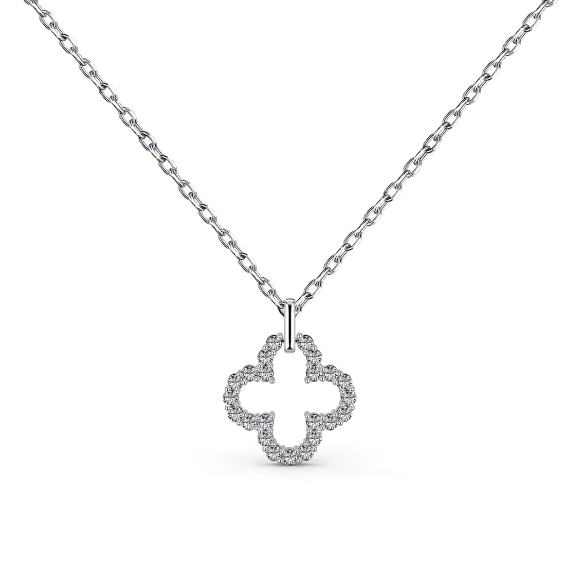 [Lumina Jewelry]Four-Leaf Clover Hollow Design Exquisite Necklace