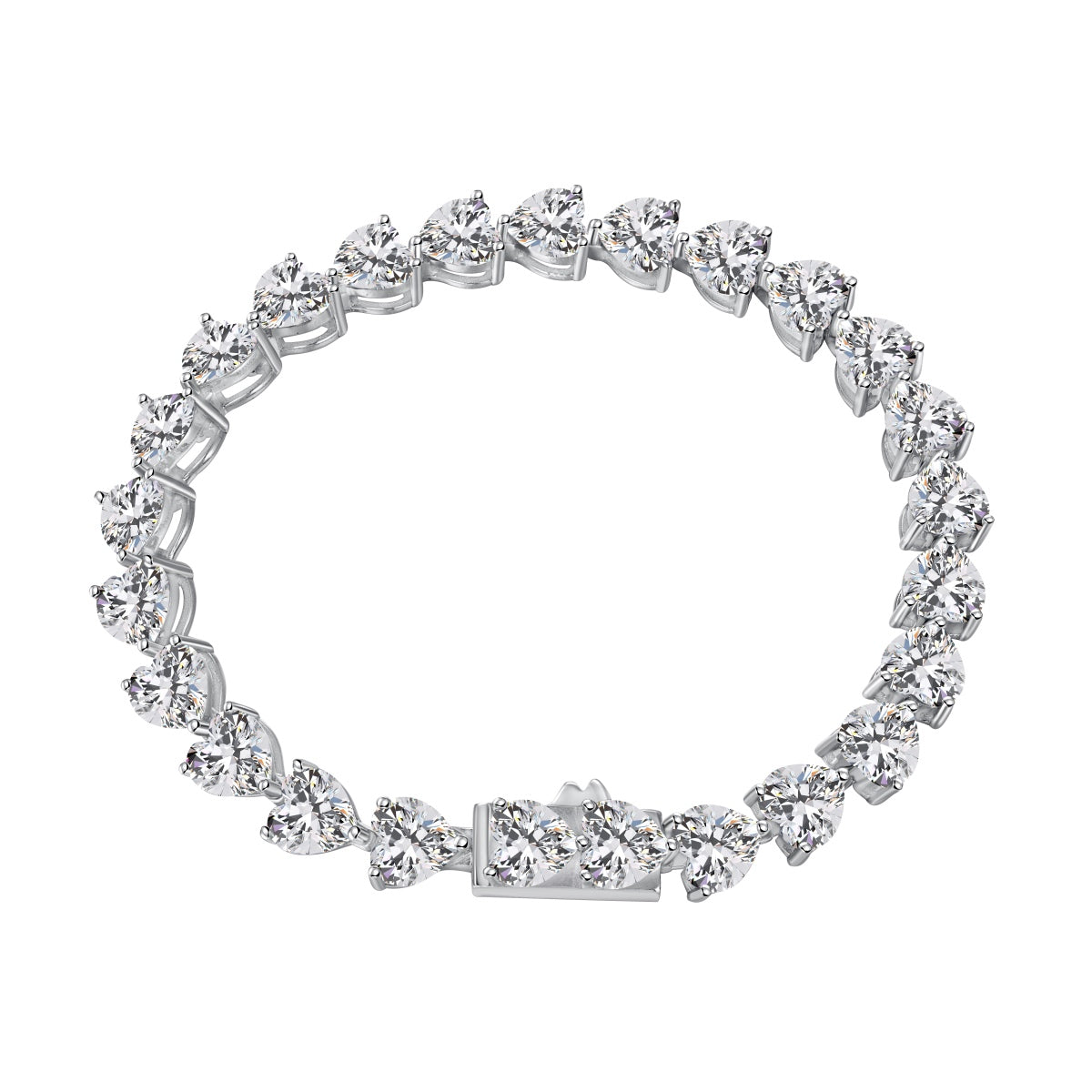 [Lumina Jewelry]0.75 Carat Elegant Romantic Heart Shape Lover Bracelet