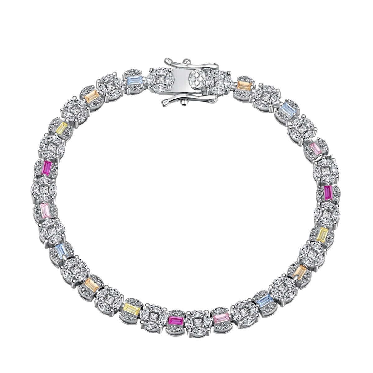 [Lumina Jewelry]Dazzling Radiant Multi Cut Daily Bracelet