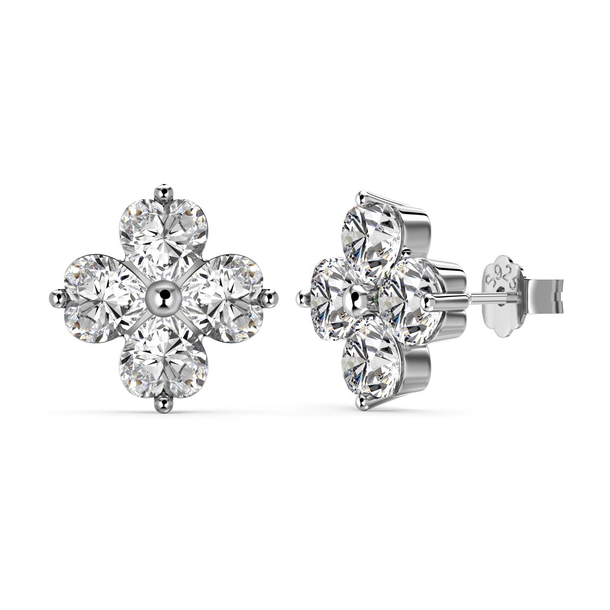 [Lumina Jewelry]Four-Leaf Clover Ball Earrings