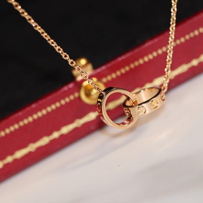 [Lumina]LOVE NECKLACE PINK GOLD AND SILVER
