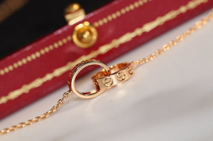 [Lumina]LOVE NECKLACE PINK GOLD AND SILVER