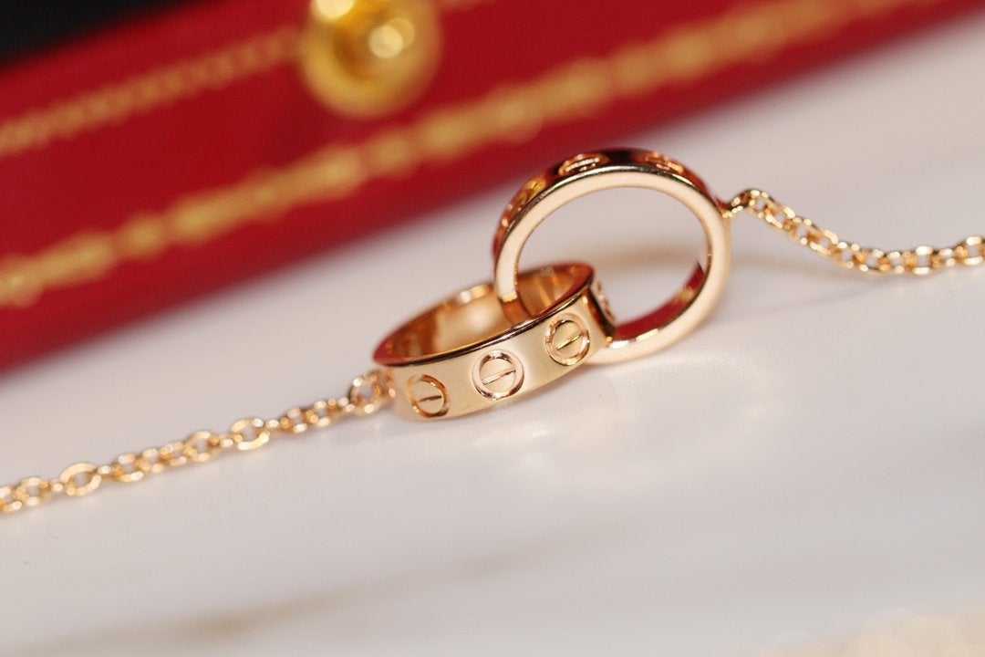[Lumina]LOVE NECKLACE PINK GOLD AND SILVER