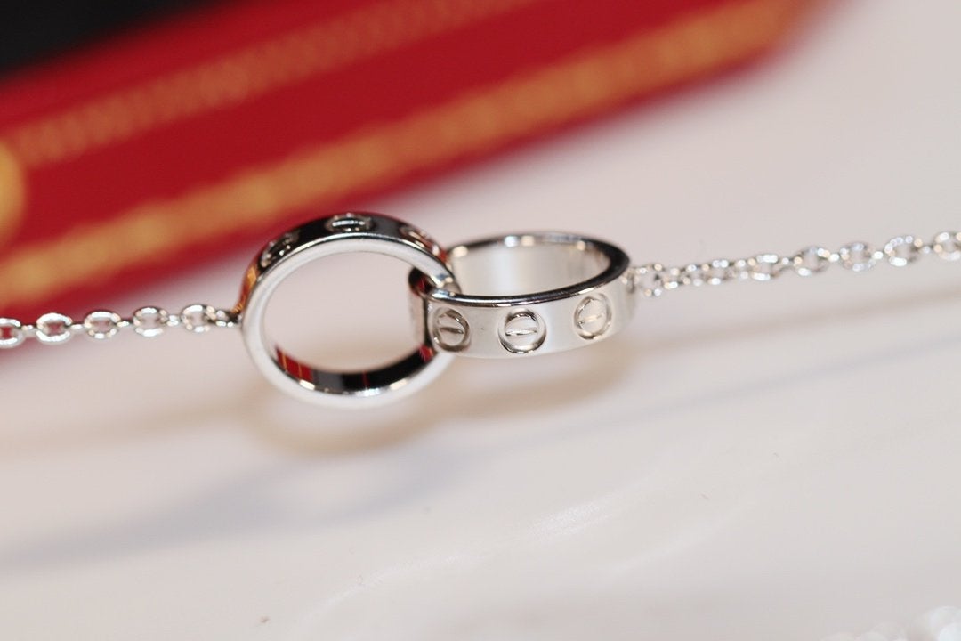 [Lumina]LOVE NECKLACE PINK GOLD AND SILVER