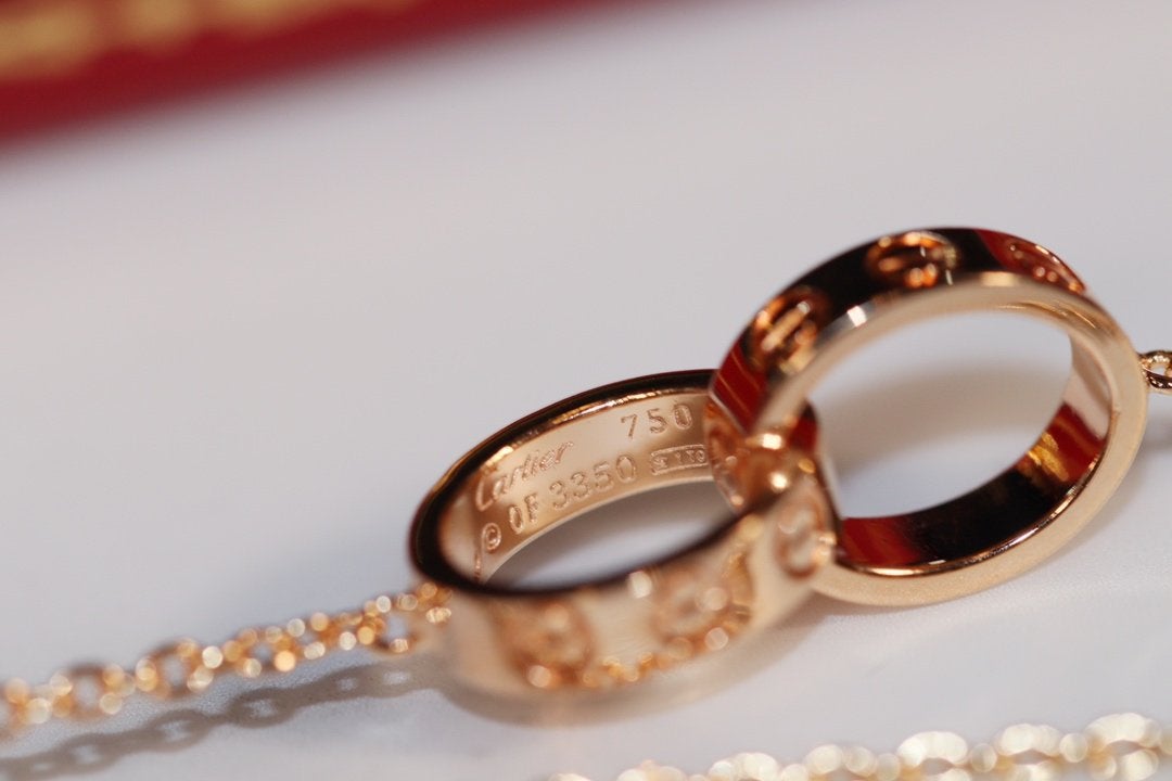 [Lumina]LOVE NECKLACE PINK GOLD AND SILVER