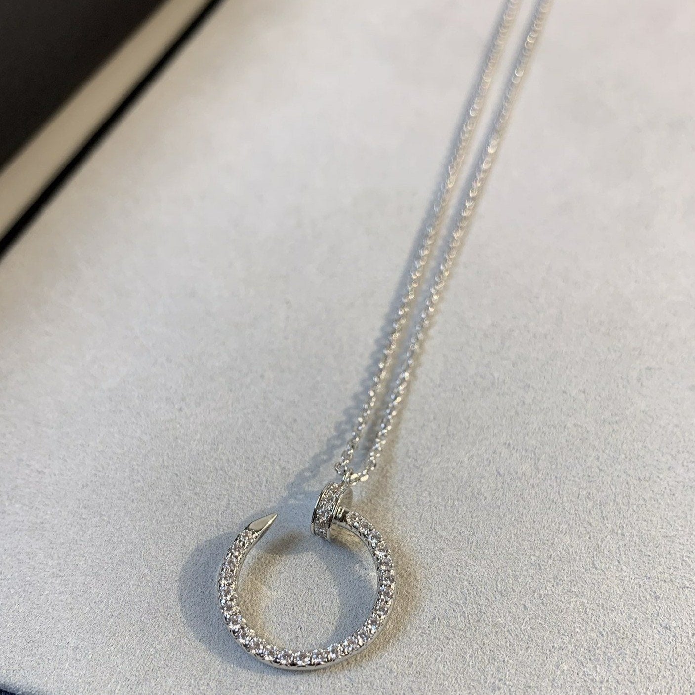 [Lumina]JUSTE NECKLACE SILVER DIAMONDS