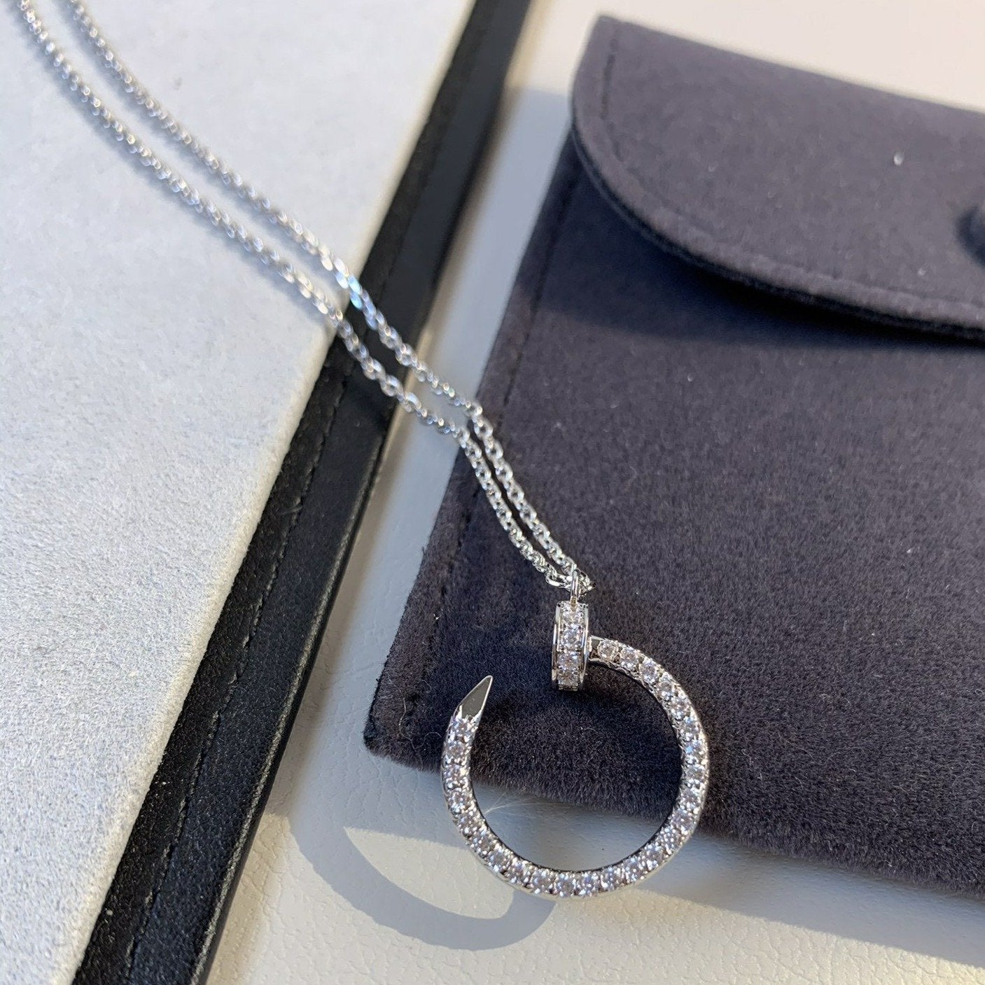 [Lumina]JUSTE NECKLACE SILVER DIAMONDS
