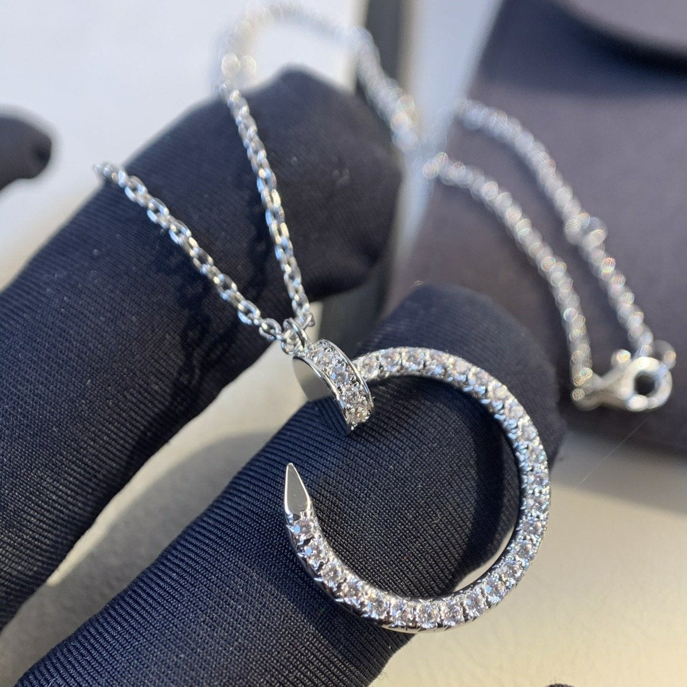 [Lumina]JUSTE NECKLACE SILVER DIAMONDS