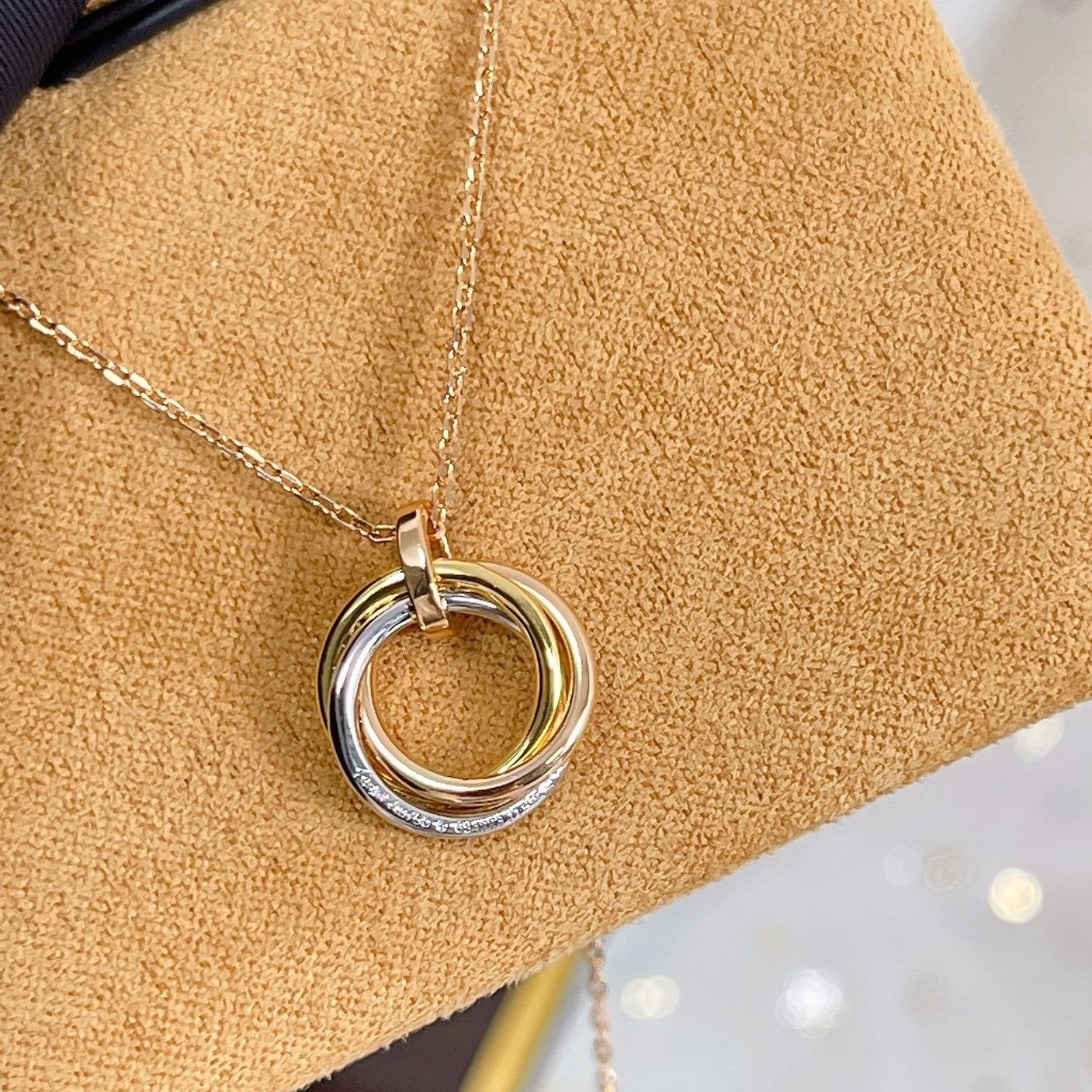 [Lumina]TRINITY NECKLACE SILVER GOLD PINK GOLD DIAMONDS
