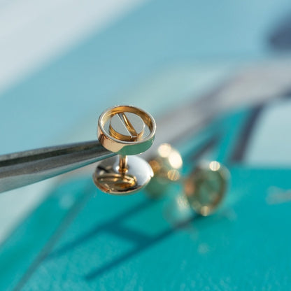[Lumina]LOVE EARRINGS PINK GOLD 10MM