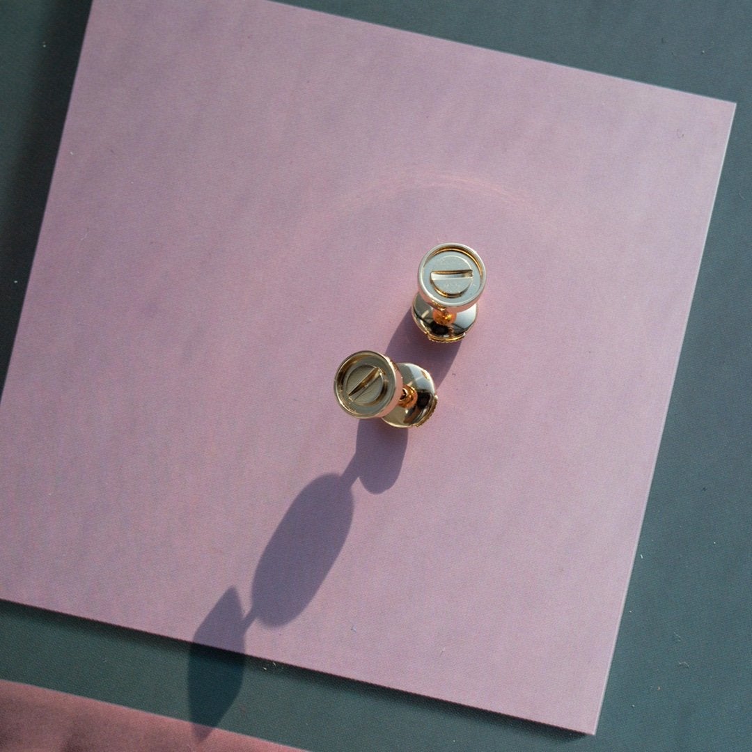 [Lumina]LOVE EARRINGS PINK GOLD 10MM